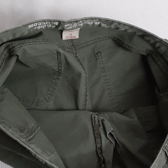 Mossimo Supply Co Shorts Mid Rise Olive Green Khaki Distressed Summer SZ 12 - Picture 15 of 15